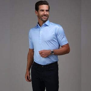 Collars & Co. Semi-Spread Collar Polo
Light Blue Size Large New without Tag